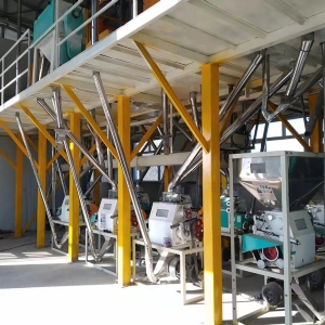 8臺磨平篩清粉機打包稱設(shè)備